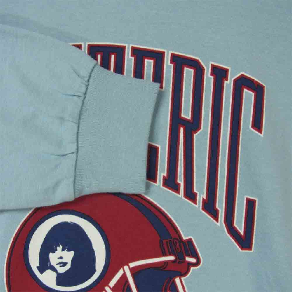 HYSTERIC GLAMOUR ヒステリックグラマー 02203CL05 HGFL 長袖 Tシャツ コットン 日本製 ライトブルー系 S【新古品】【未使用】【中古】