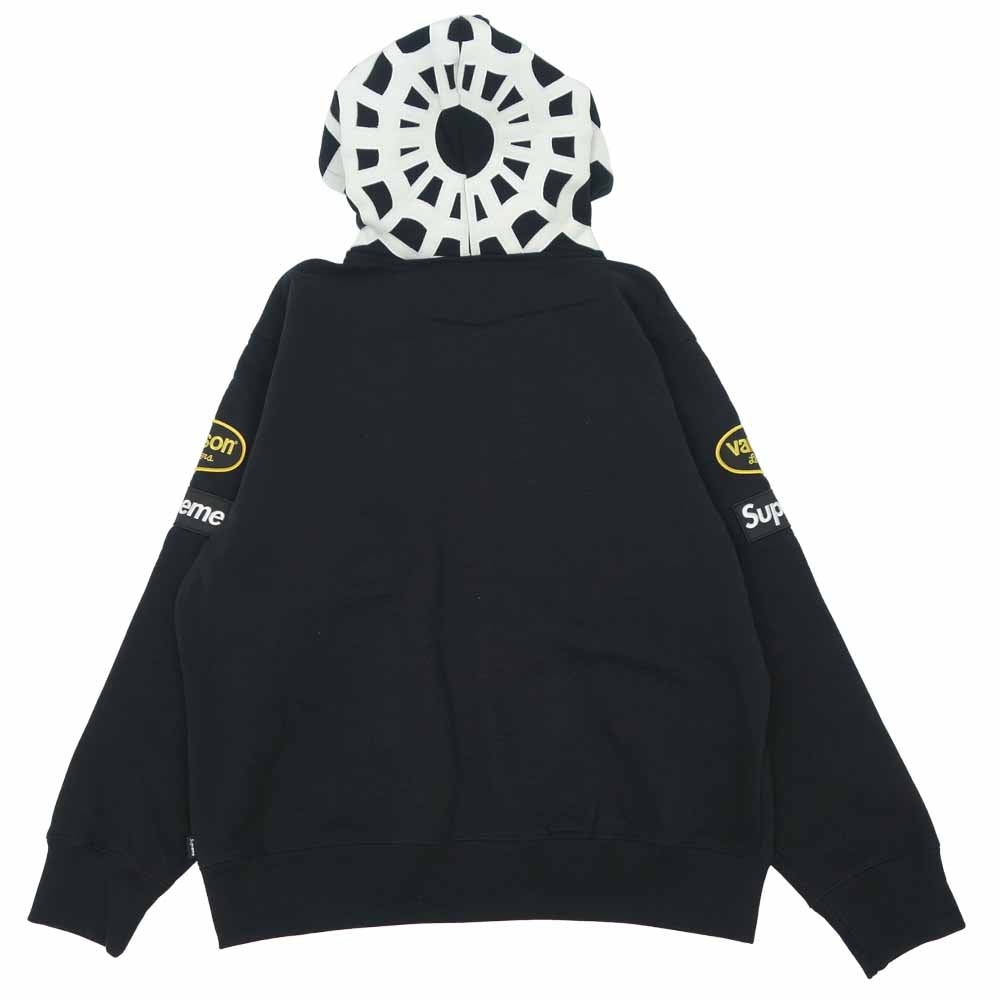 Supreme シュプリーム 21SS × Vanson バンソン Leathers Spider Web Zip Up Hooded Sweatshirt レザー スパイダー ジップ パーカー ブラック系 ホワイト系 S【新古品】【未使用】【中古】