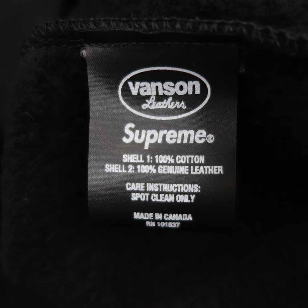 Supreme シュプリーム 21SS × Vanson バンソン Leathers Spider Web Zip Up Hooded Sweatshirt レザー スパイダー ジップ パーカー ブラック系 ホワイト系 S【新古品】【未使用】【中古】