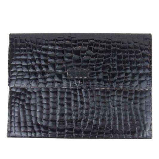ジャンフランコフェレ レザー クラッチバッグ ブラック系【中古】