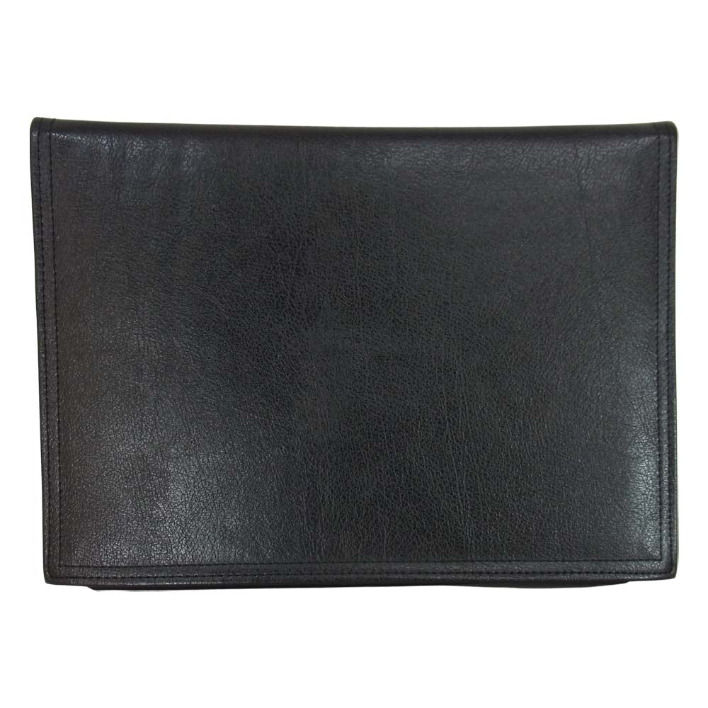 フジタカ レザー クラッチバッグ ブラック系【中古】