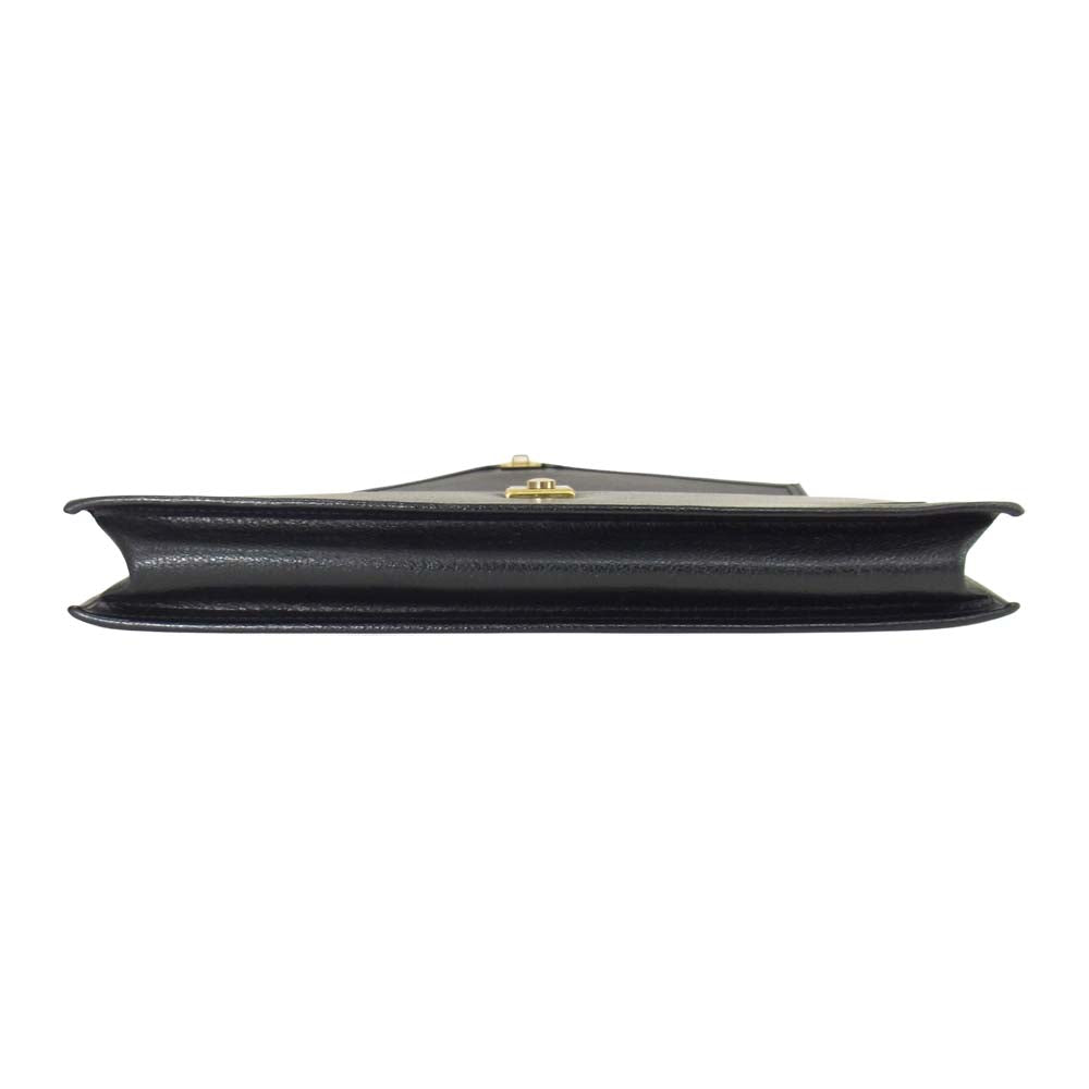 フジタカ レザー クラッチバッグ ブラック系【中古】