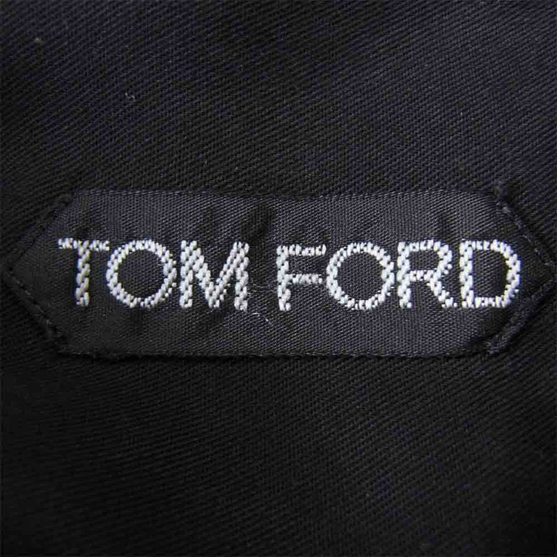 TOM FORD トムフォード テンセル ボタンダウン シャツ ブラック系 37／14.5【美品】【中古】