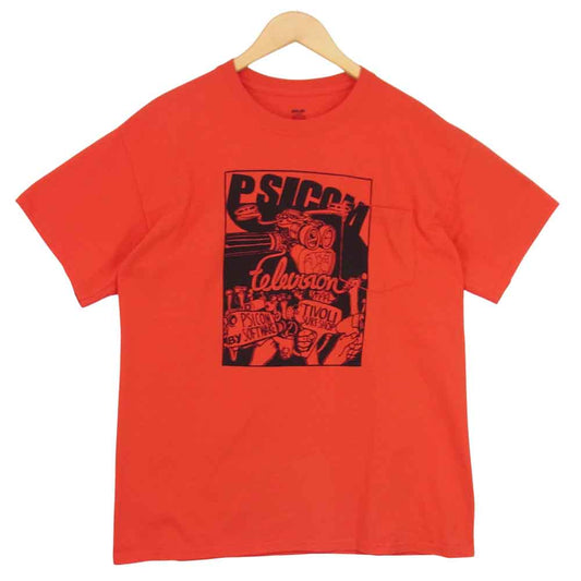 サイコム Pocket Shirt ポケット Tシャツ レッド系 L【美品】【中古】
