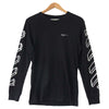 OFF-WHITE オフホワイト 18AW OMAB001E18185024 国内正規品 DIAG 3D LINE ダイアゴナ バックアロー プリント 長袖 Tシャツ ブラック系 S【中古】
