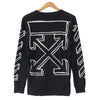 OFF-WHITE オフホワイト 18AW OMAB001E18185024 国内正規品 DIAG 3D LINE ダイアゴナ バックアロー プリント 長袖 Tシャツ ブラック系 S【中古】
