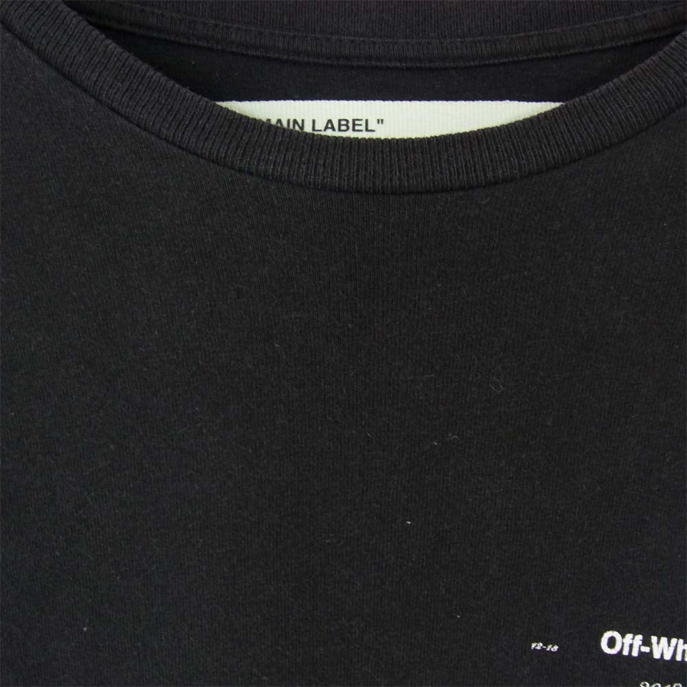 OFF-WHITE オフホワイト 18AW OMAB001E18185024 国内正規品 DIAG 3D LINE ダイアゴナ バックアロー プリント 長袖 Tシャツ ブラック系 S【中古】