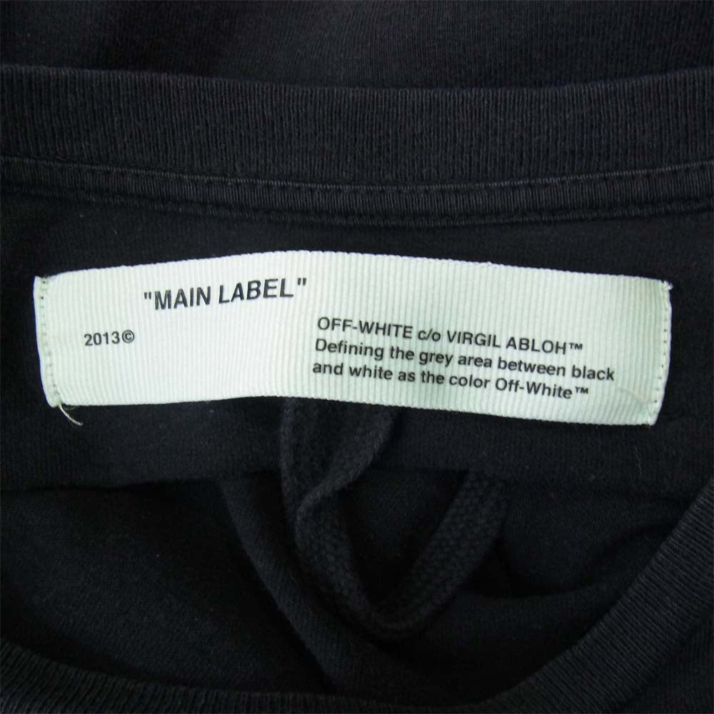 OFF-WHITE オフホワイト 18AW OMAB001E18185024 国内正規品 DIAG 3D LINE ダイアゴナ バックアロー プリント 長袖 Tシャツ ブラック系 S【中古】
