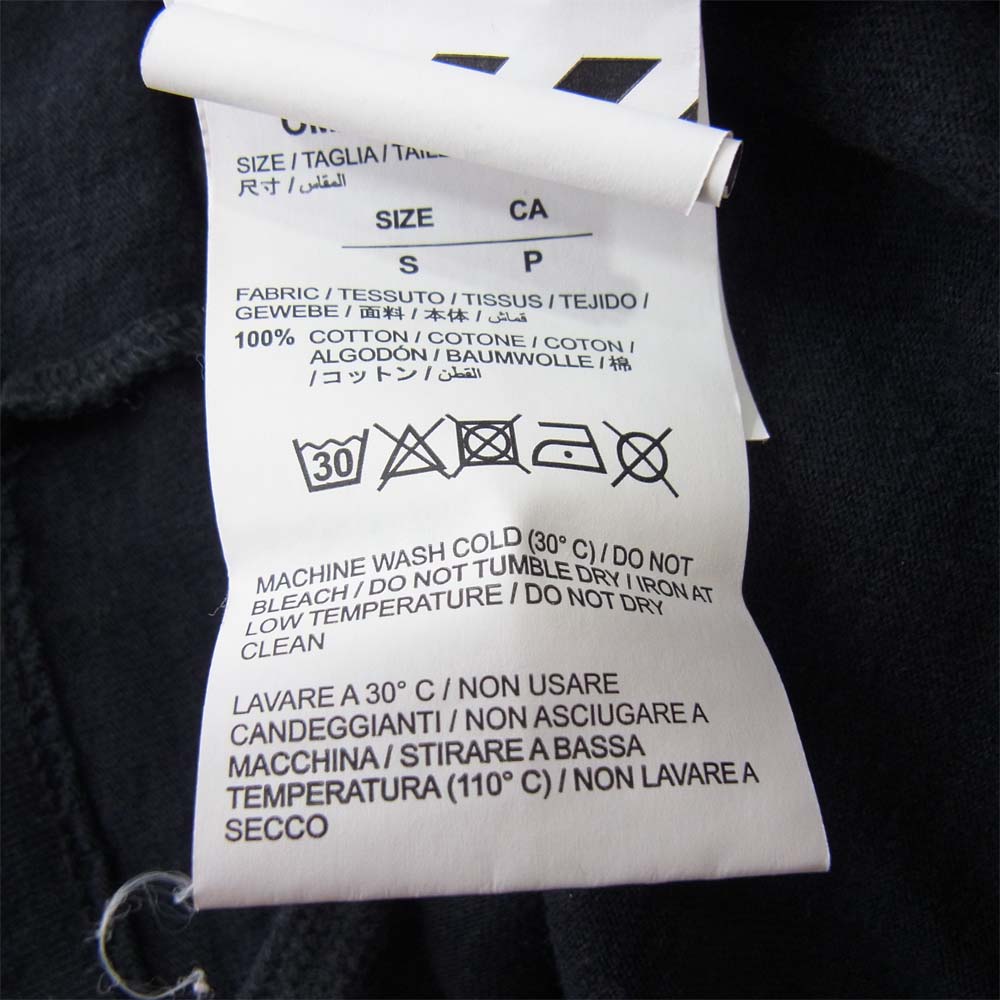 OFF-WHITE オフホワイト 18AW OMAB001E18185024 国内正規品 DIAG 3D LINE ダイアゴナ バックアロー プリント 長袖 Tシャツ ブラック系 S【中古】