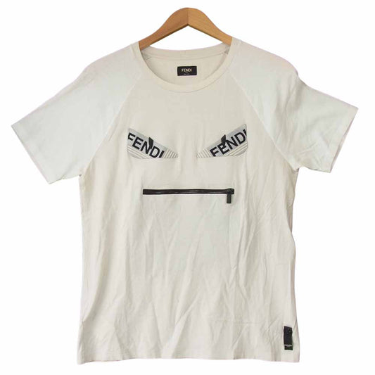 FENDI フェンディ FY0947-A65L 国内正規品 バッグバグズ モンスター ジップポケット Tシャツ ホワイト系 M【中古】