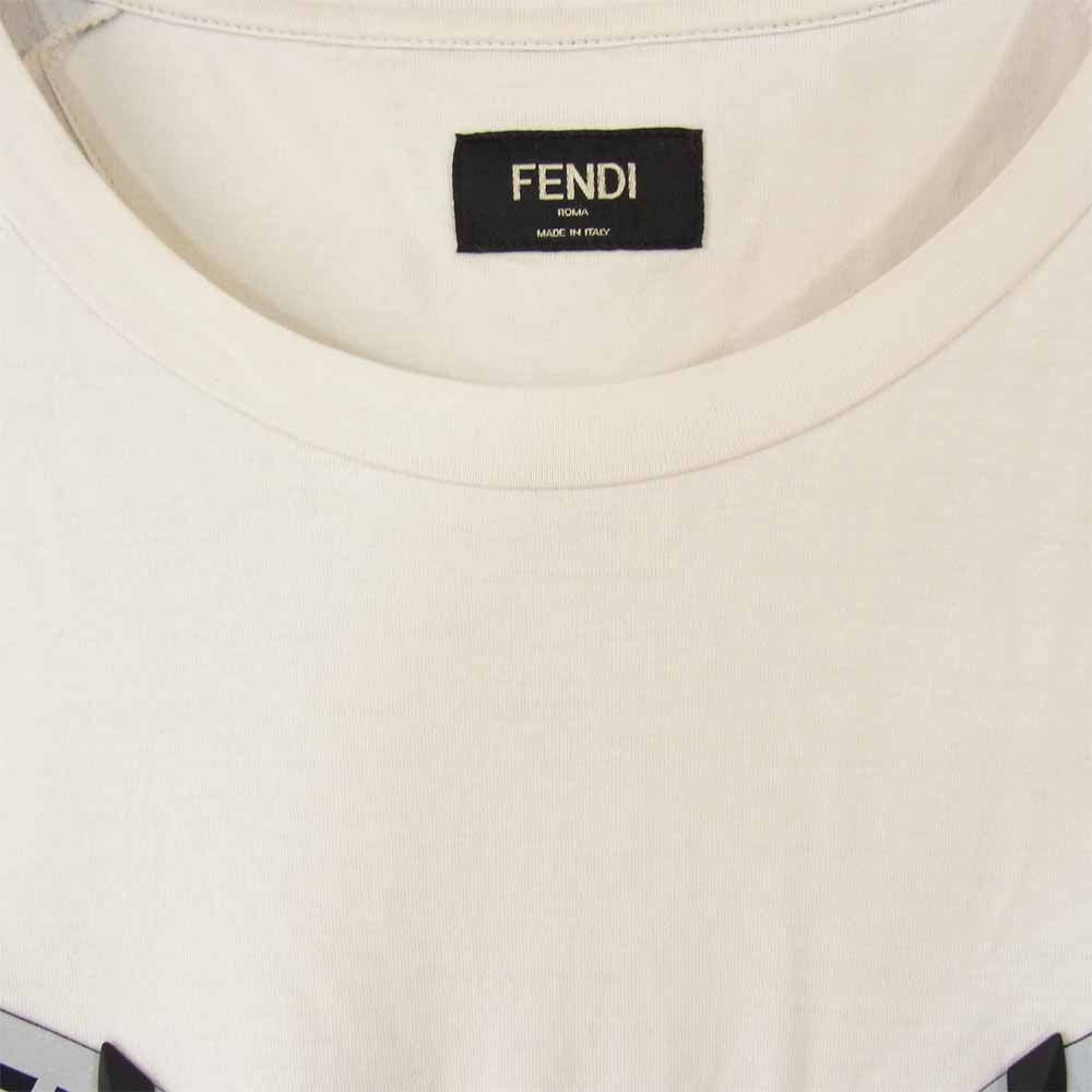 FENDI フェンディ FY0947-A65L 国内正規品 バッグバグズ モンスター ジップポケット Tシャツ ホワイト系 M【中古】