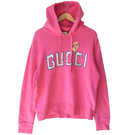 GUCCI グッチ 18AW  475374 X9T51 国内正規品 ピグレット フーディー 子豚刺繍 プルオーバー パーカー  ピンク系 XS【中古】