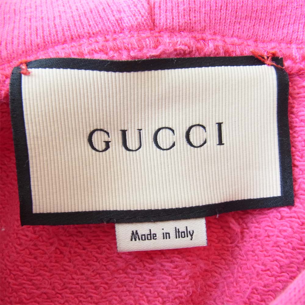 GUCCI グッチ 18AW  475374 X9T51 国内正規品 ピグレット フーディー 子豚刺繍 プルオーバー パーカー  ピンク系 XS【中古】