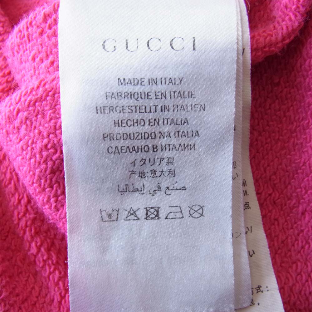 GUCCI グッチ 18AW  475374 X9T51 国内正規品 ピグレット フーディー 子豚刺繍 プルオーバー パーカー  ピンク系 XS【中古】
