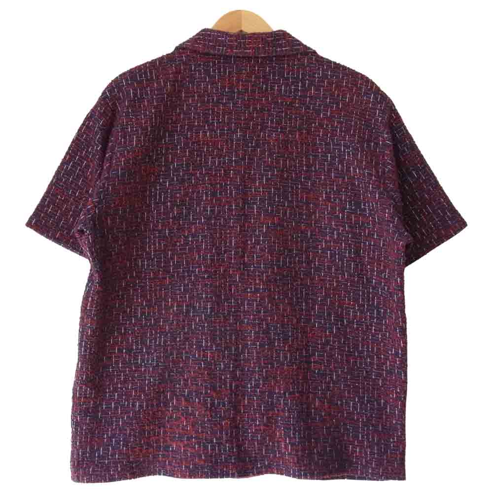 GANGSTERVILLE ギャングスタービル 14SS GSV-14-SS-28 SNOOPY S/S SHIRTS コットン ツイード オープンカラー 半袖 シャツ レッド系×ネイビー系 XL【中古】