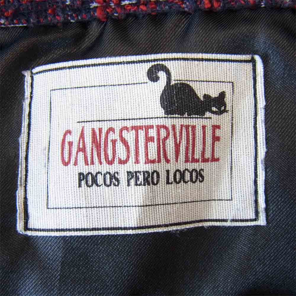 GANGSTERVILLE ギャングスタービル 14SS GSV-14-SS-28 SNOOPY S/S SHIRTS コットン ツイード オープンカラー 半袖 シャツ レッド系×ネイビー系 XL【中古】