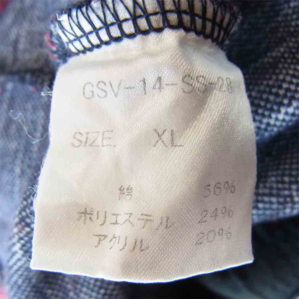 GANGSTERVILLE ギャングスタービル 14SS GSV-14-SS-28 SNOOPY S/S SHIRTS コットン ツイード オープンカラー 半袖 シャツ レッド系×ネイビー系 XL【中古】