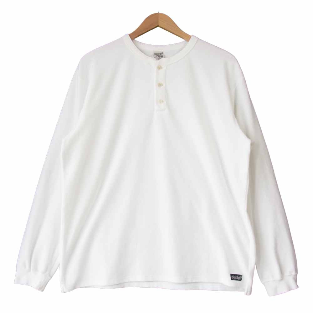 CALEE キャリー 19AW CL-19AW042 VELOUR HENLEY NECK L/S T-SHIRT ホワイト系 XL【美品】【中古】