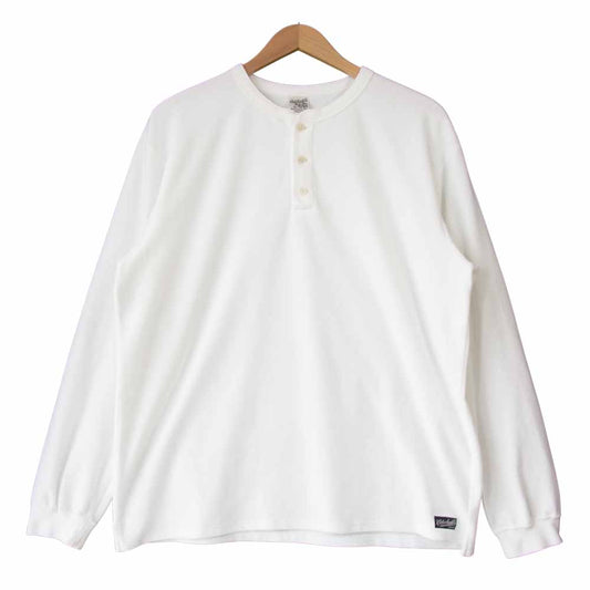 CALEE キャリー 19AW CL-19AW042 VELOUR HENLEY NECK L/S T-SHIRT ホワイト系 XL【美品】【中古】