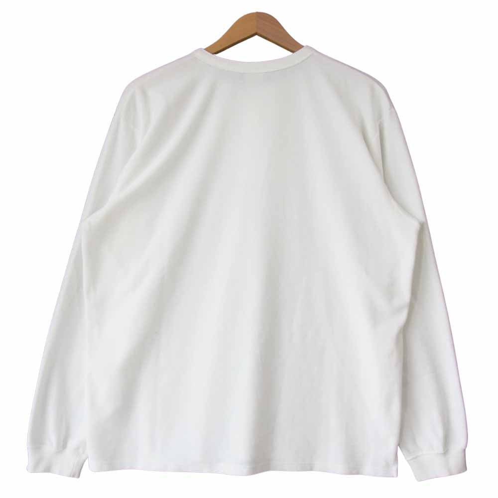 CALEE キャリー 19AW CL-19AW042 VELOUR HENLEY NECK L/S T-SHIRT ホワイト系 XL【美品】【中古】
