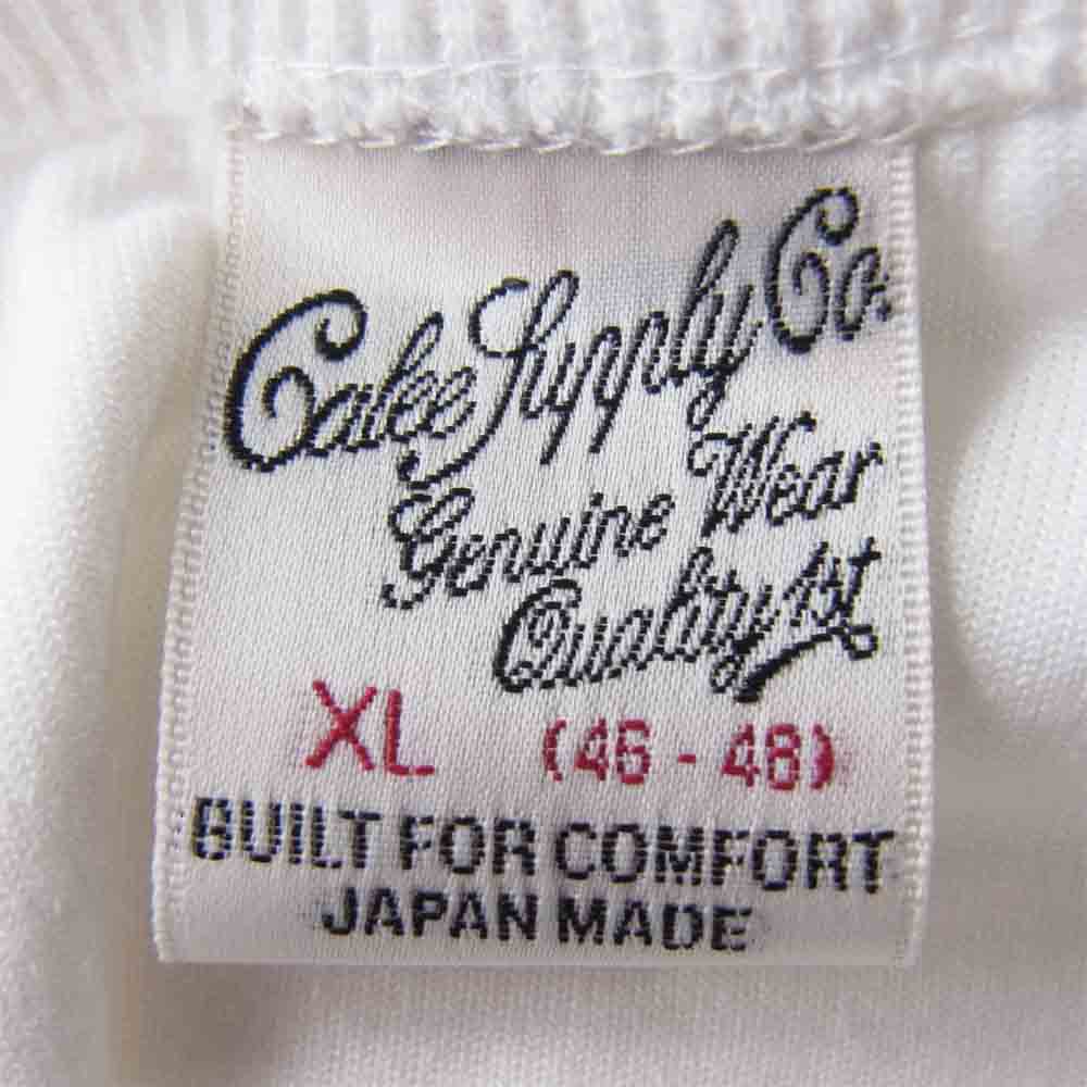 CALEE キャリー 19AW CL-19AW042 VELOUR HENLEY NECK L/S T-SHIRT ホワイト系 XL【美品】【中古】