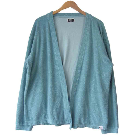 CALEE キャリー 21SS CL-21SS043 Spiral pattern pile jacquard cardigan グリーン系 XL【美品】【中古】