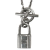 HERMES エルメス Cadenas Kelly カデナ ケリー 南京錠 ネックレス シルバー系 全長43cm程度【中古】