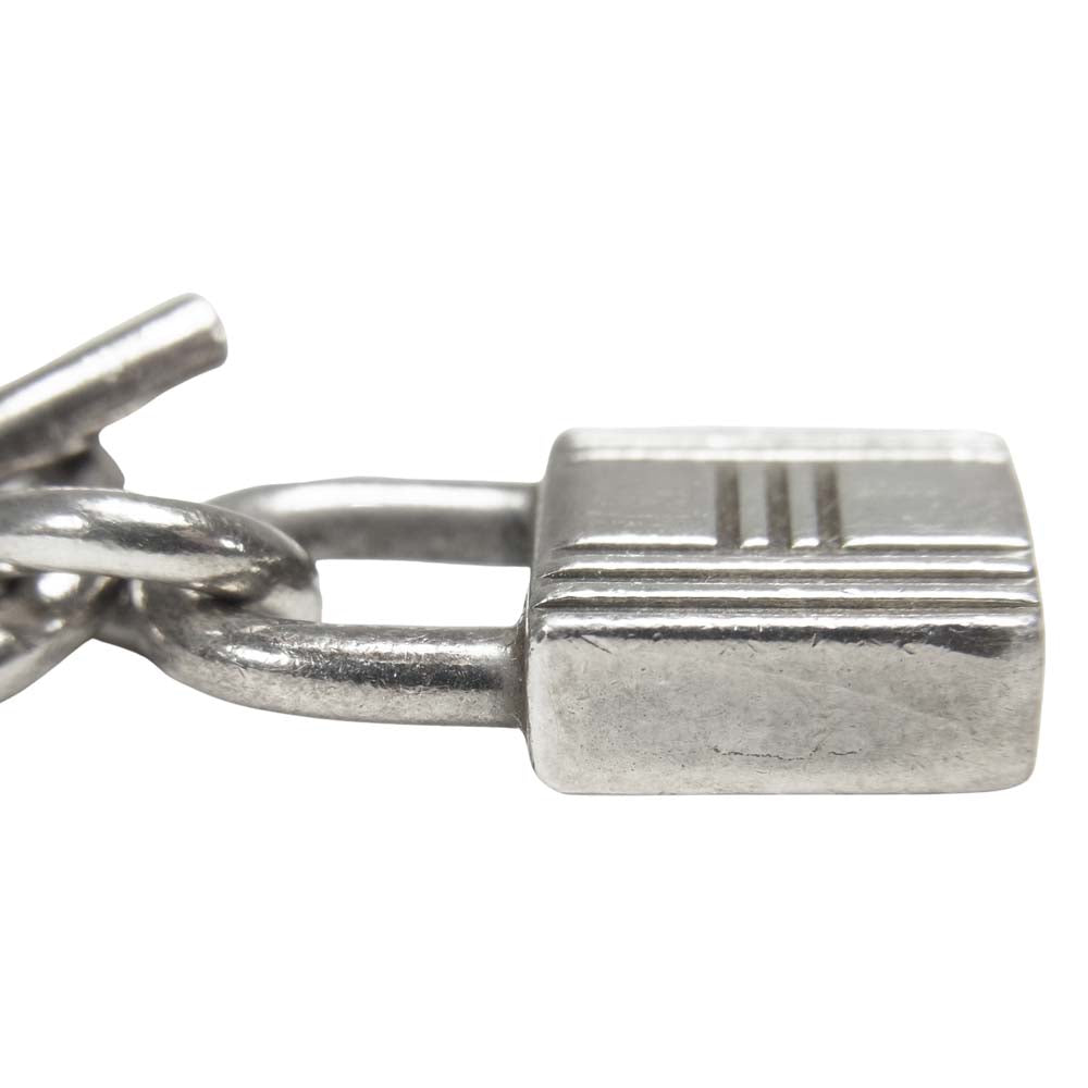 HERMES エルメス Cadenas Kelly カデナ ケリー 南京錠 ネックレス シルバー系 全長43cm程度【中古】