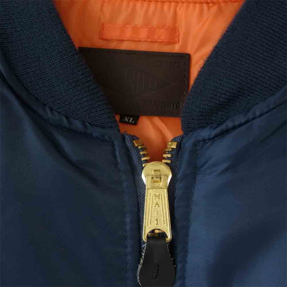CUT RATE カットレイト 20AW CR-20AW078 LOGO WAPPEN MA-1 NAVY ボンバー ジャケット ネイビー系 XL【中古】