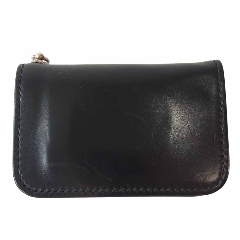 黒羽 サドルプルアップレザー ミドルウォレット ブラック系【中古】