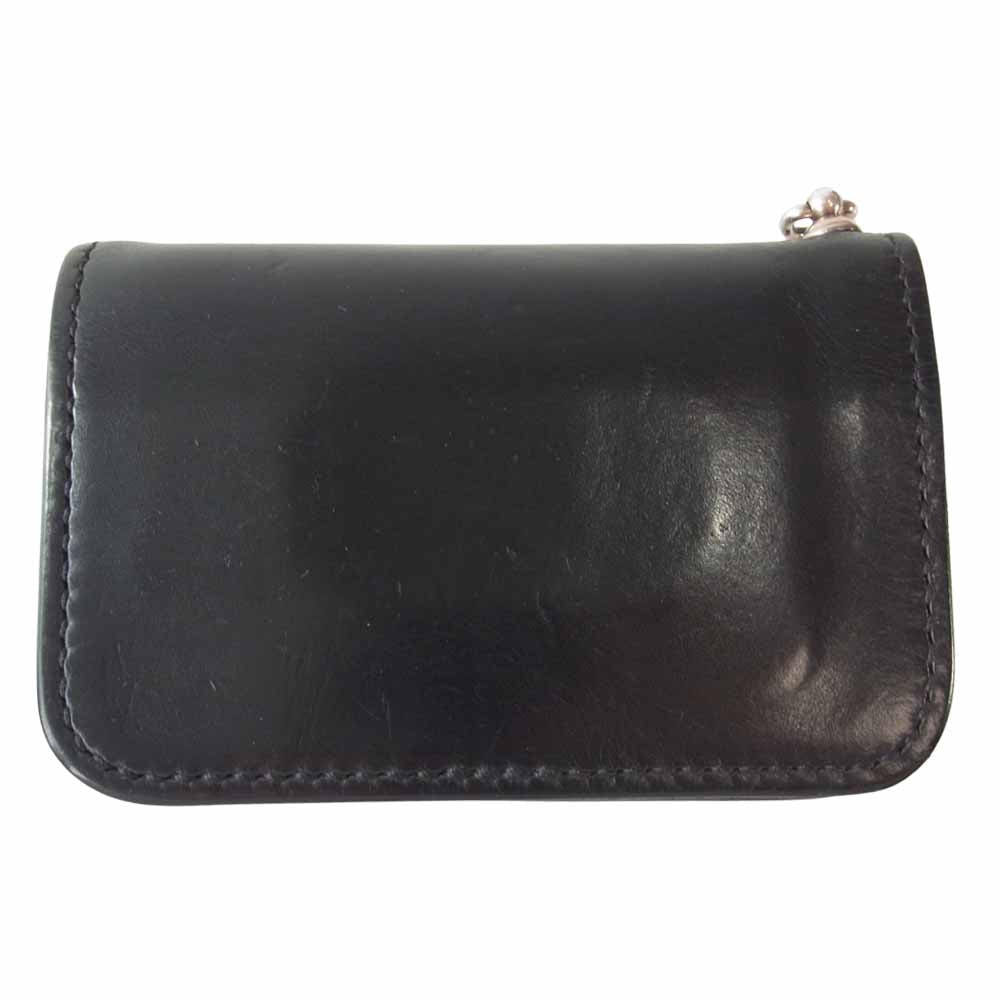 黒羽 サドルプルアップレザー ミドルウォレット ブラック系【中古】