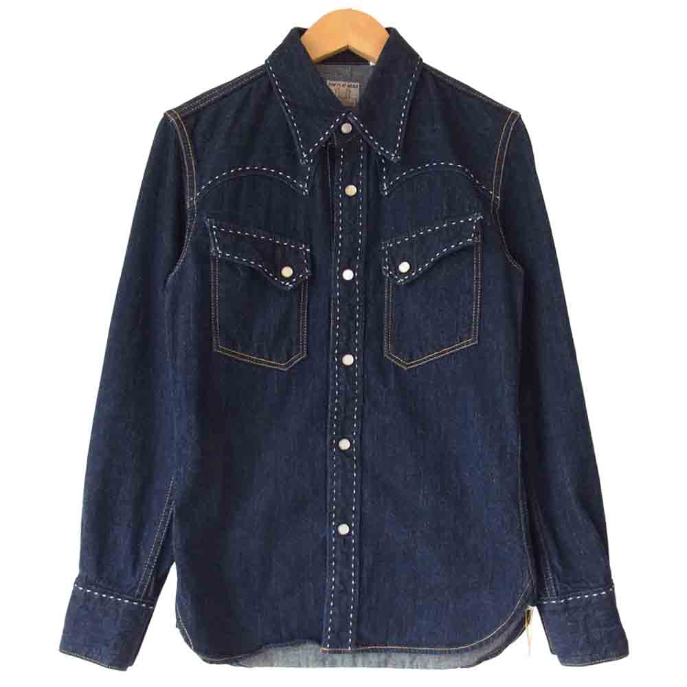 THE FLAT HEAD ザフラットヘッド 7007 LOT 7007 12oz デニム ウエスタン シャツ インディゴブルー系 34【中古】