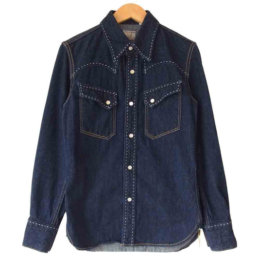 THE FLAT HEAD ザフラットヘッド 7007 LOT 7007 12oz デニム ウエスタン シャツ インディゴブルー系 34【中古】