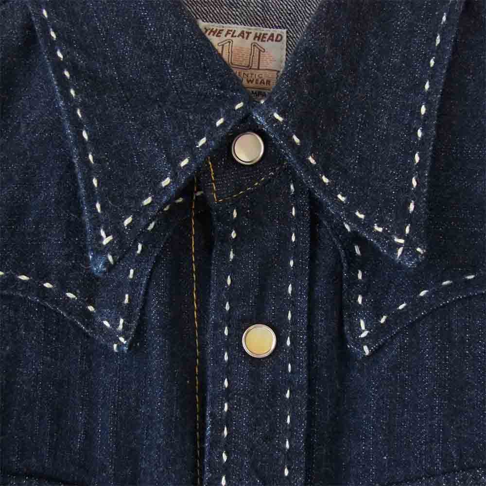 THE FLAT HEAD ザフラットヘッド 7007 LOT 7007 12oz デニム ウエスタン シャツ インディゴブルー系 34【中古】