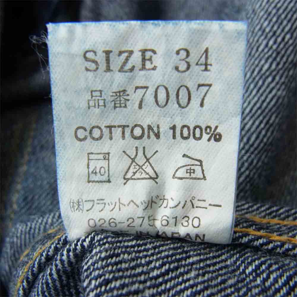 THE FLAT HEAD ザフラットヘッド 7007 LOT 7007 12oz デニム ウエスタン シャツ インディゴブルー系 34【中古】