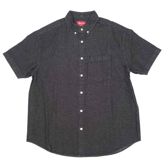 Supreme シュプリーム 21SS Embossed Denim S/S Shirt エンボス加工 デニム ブラック系 S【新古品】【未使用】【中古】
