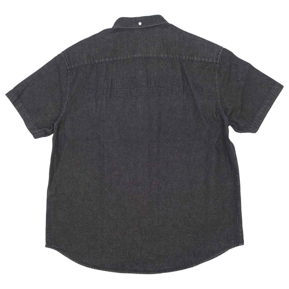 Supreme シュプリーム 21SS Embossed Denim S/S Shirt エンボス加工 デニム ブラック系 S【新古品】【未使用】【中古】