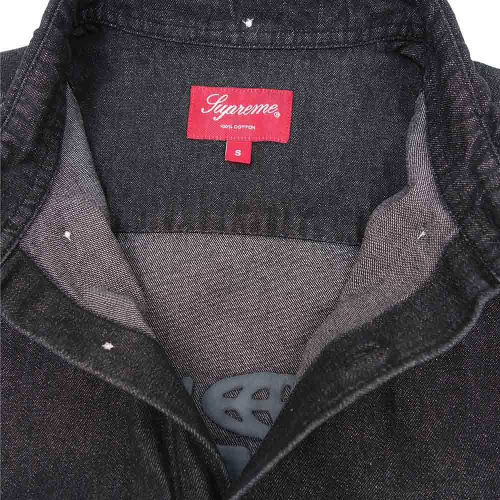 Supreme シュプリーム 21SS Embossed Denim S/S Shirt エンボス加工 デニム ブラック系 S【新古品】【未使用】【中古】