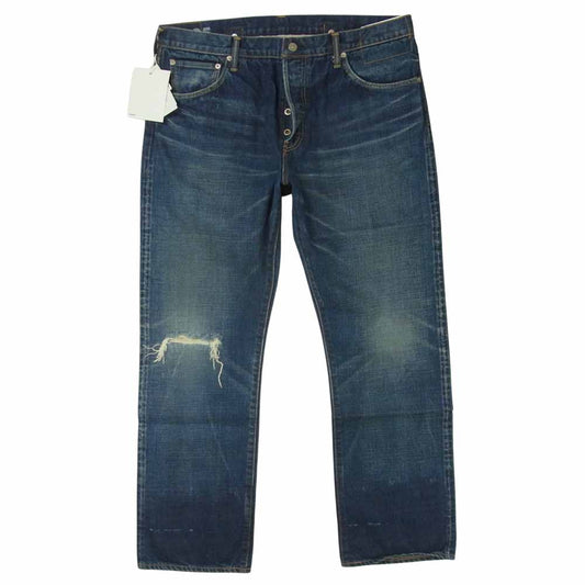 VISVIM ビズビム 20AW 120205005020 SOCIAL SCULPTURE 16 DAMAGED-25 スリム ストレート ダメージ加工 デニムパンツ インディゴブルー系 W38 L30【新古品】【未使用】【中古】