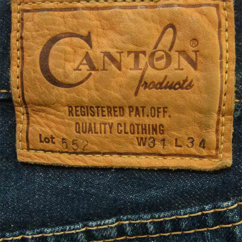 CANTON キャントン Lot 552 ドリップ デニムパンツ インディゴブルー系 W31 L34【中古】