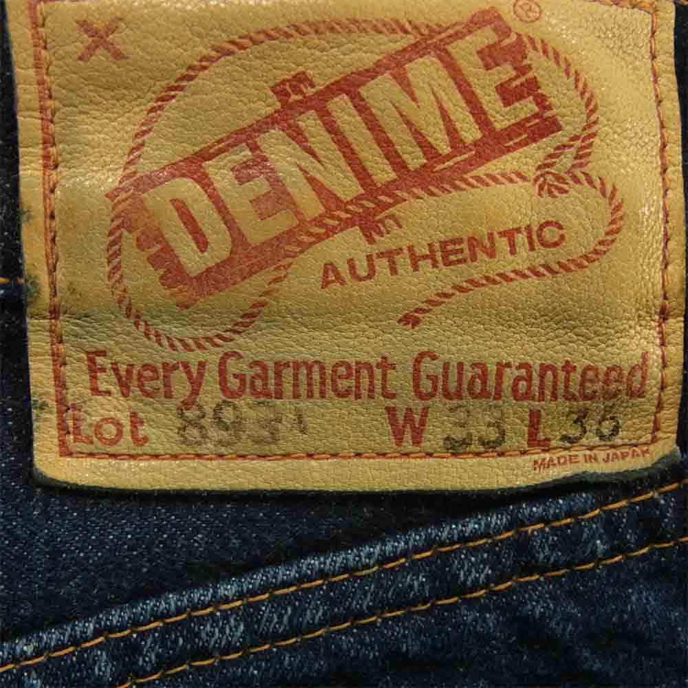 Denime ドゥニーム 893 ボタンフライ オフセット 革パッチ 裏リベット デニム パンツ インディゴブルー系 W33 L36【中古】