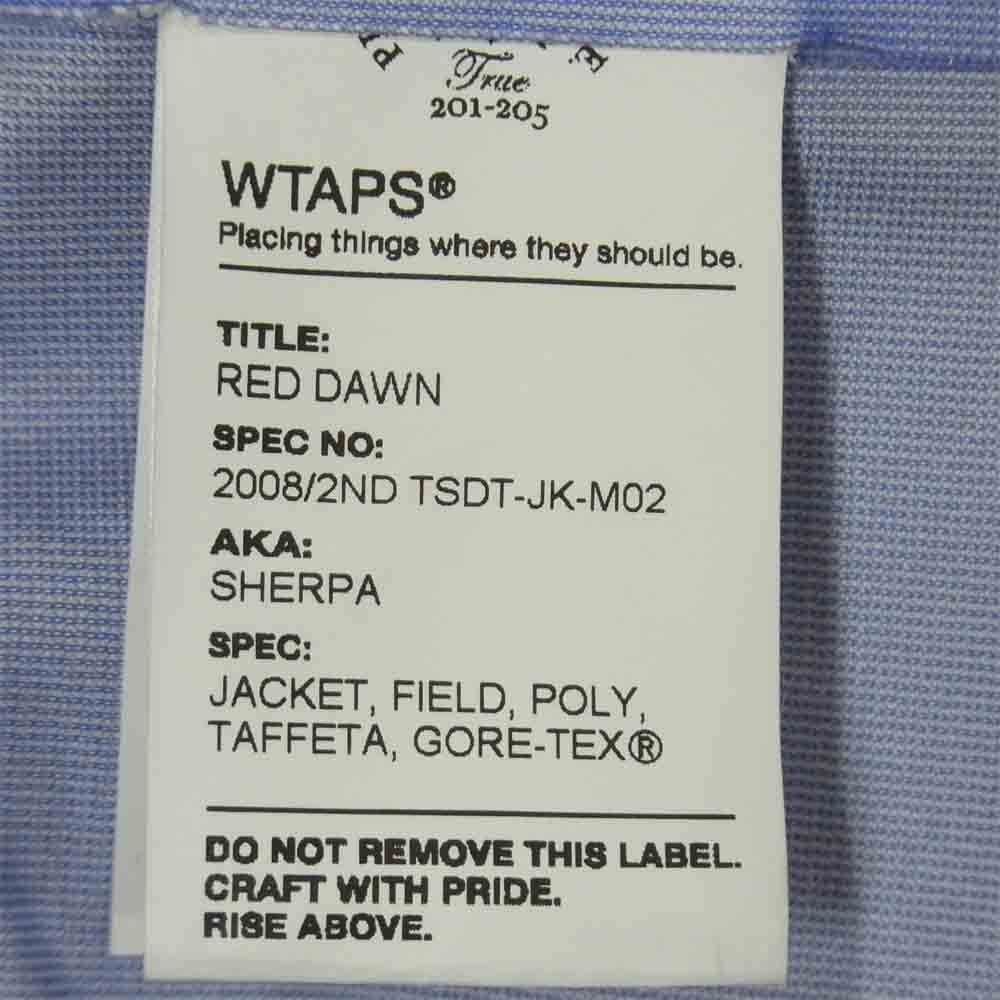 WTAPS ダブルタップス 08AW SHERPA 2008/2ND-TSDT-JK-M02 GORE-TEX ゴアテックス シェルパ マウンテン パーカー ジャケット オレンジ系【中古】