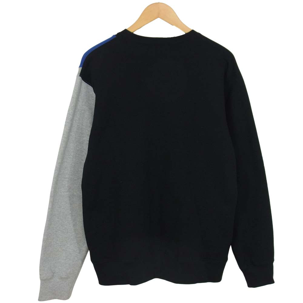 Supreme シュプリーム 16SS Panelled Crewneck ロゴ 切替 スウェット ブラック系 L【中古】