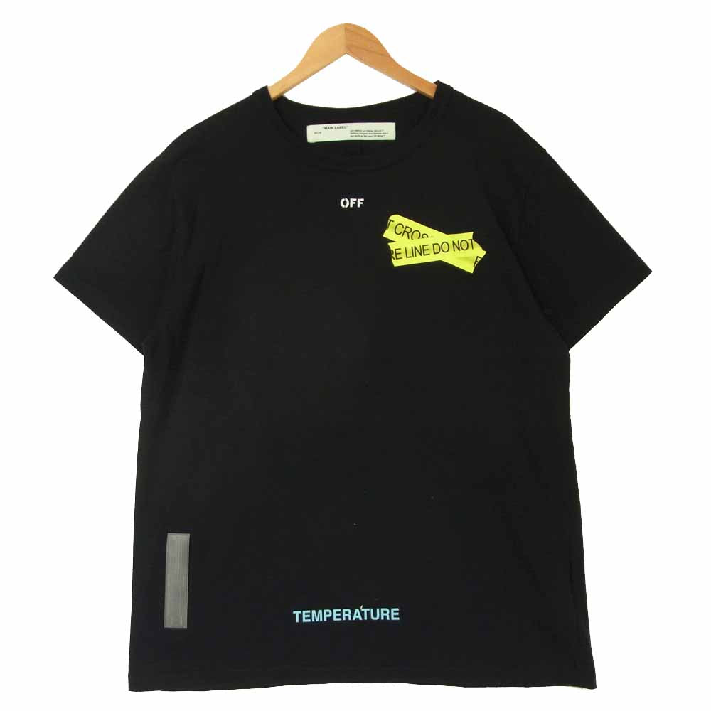 OFF-WHITE オフホワイト 18SS OMAA002S18185006 FIRETAPE S/S TEE 半袖 Tシャツ ブラック系 M【中古】