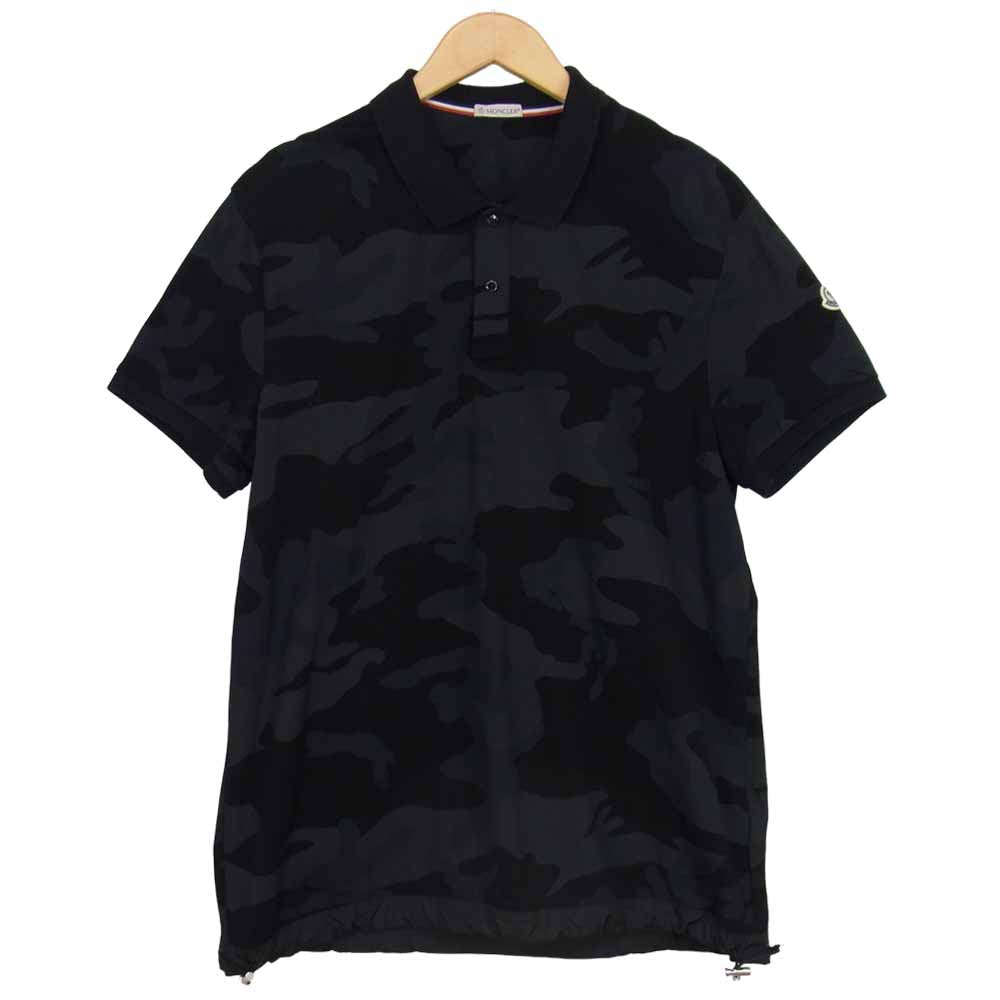 MONCLER モンクレール C10918300200 84966 国内正規品 MAGLIA POLO MANICA CORTA マリア ポロシャツ ブラック系 L【美品】【中古】