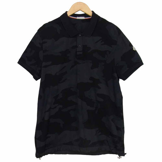 MONCLER モンクレール C10918300200 84966 国内正規品 MAGLIA POLO MANICA CORTA マリア ポロシャツ ブラック系 L【美品】【中古】