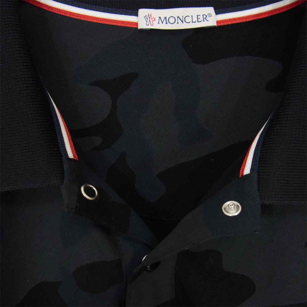 MONCLER モンクレール C10918300200 84966 国内正規品 MAGLIA POLO MANICA CORTA マリア ポロシャツ ブラック系 L【美品】【中古】