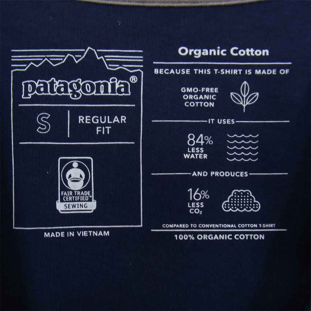 patagonia パタゴニア SP20 38535 P-6 Logo Organic T-Shirt ロゴ オーガニック ネイビー系 S【中古】
