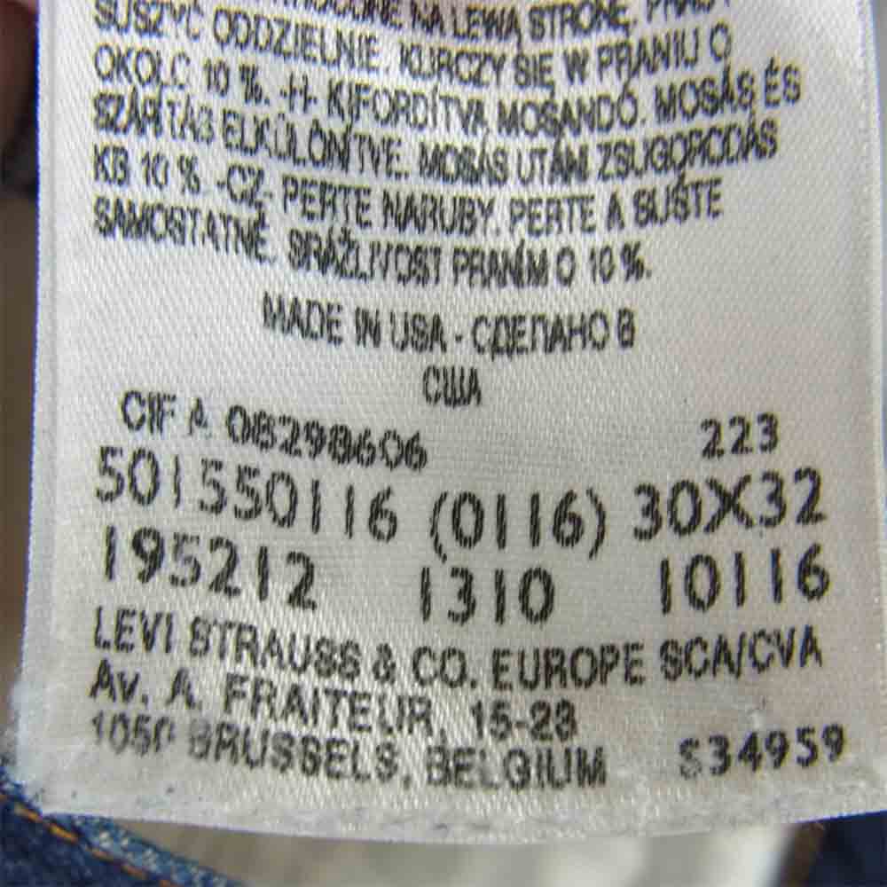 Levi's リーバイス 501550116 LVC USA製 1955年復刻 501XX ボタン裏刻印無し インディゴブルー系 30【中古】