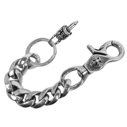 CHROME HEARTS クロムハーツ（原本無） 海外インボイス原本付属 クラシック リンク ロング キーチェーン 8リンク シルバー系【中古】